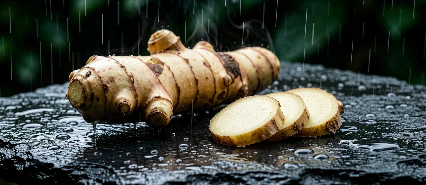 Macro photograph of ginger leaf