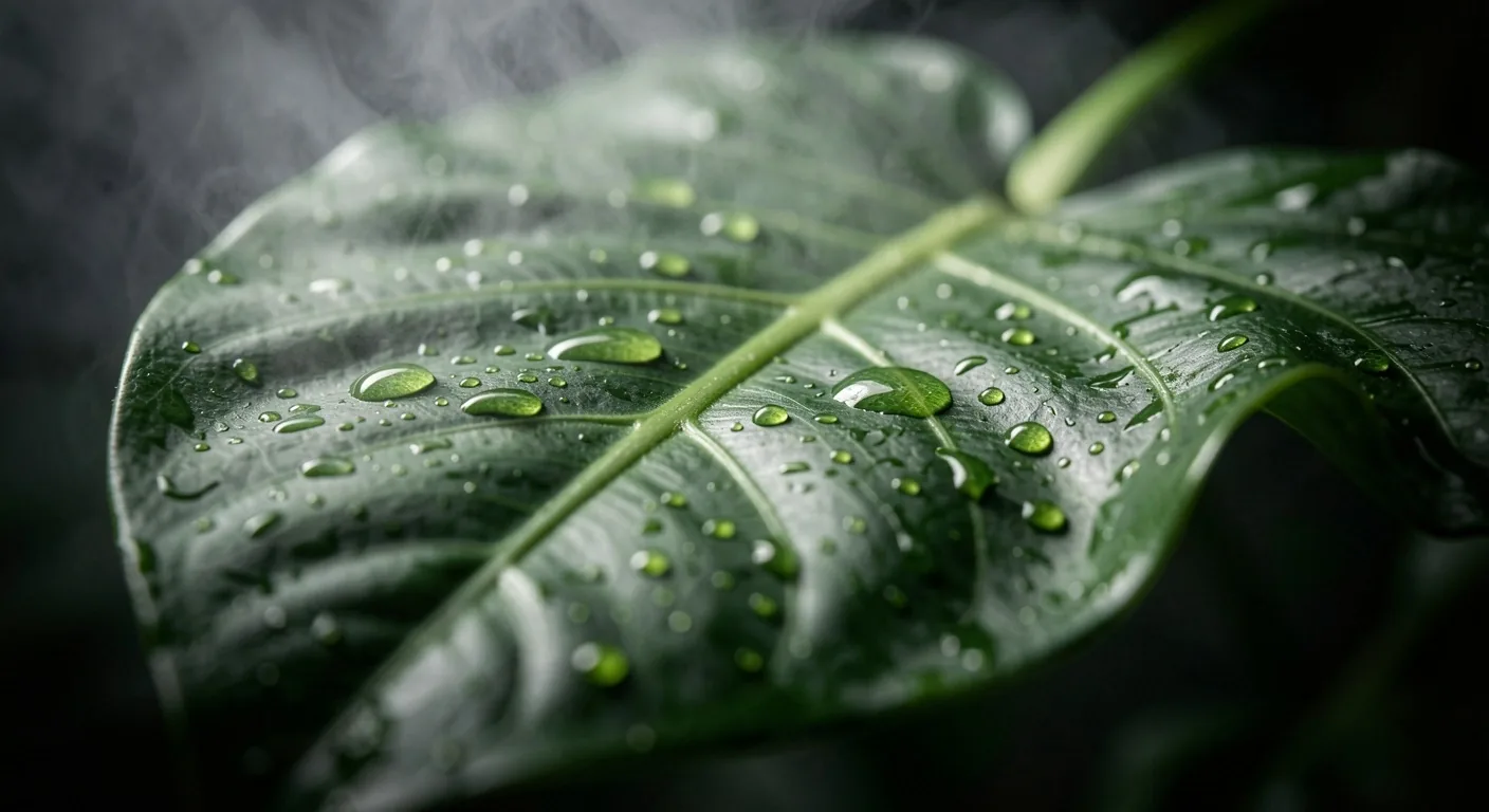 Macro view of botanical leaf structure